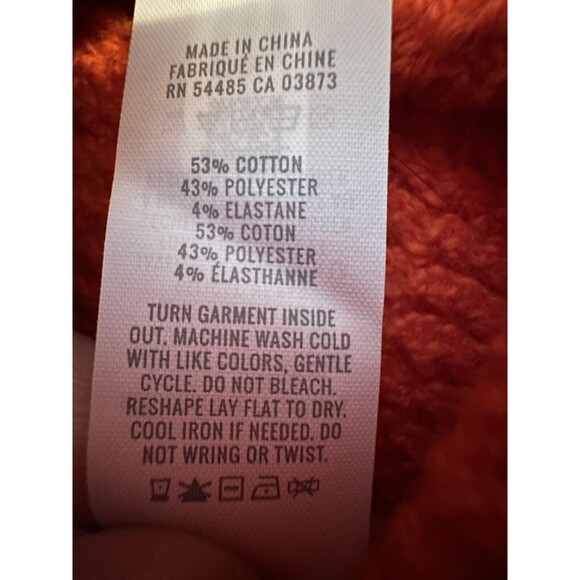 AERIE CozyUp Waffle Quarter Zip Collared Red Orange Sweater XS NWT DEFECT - Picture 6 of 10